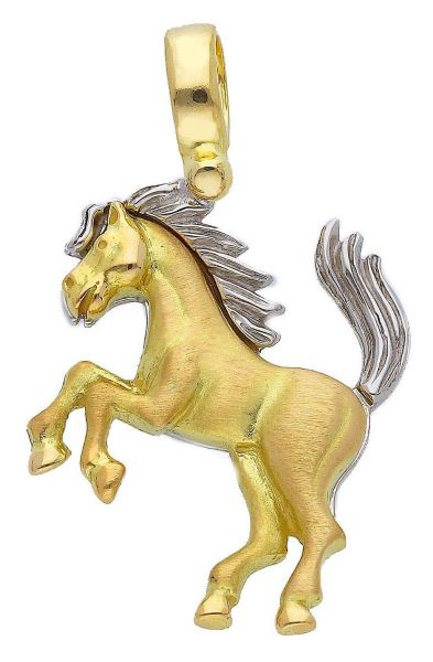 Immagine di Ciondolo Cavallo oro bicolor 18k uomo