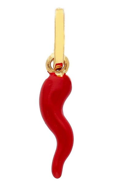 Imagen de Cuerno de la Suerte oro amarillo 18k y esmalte rojo