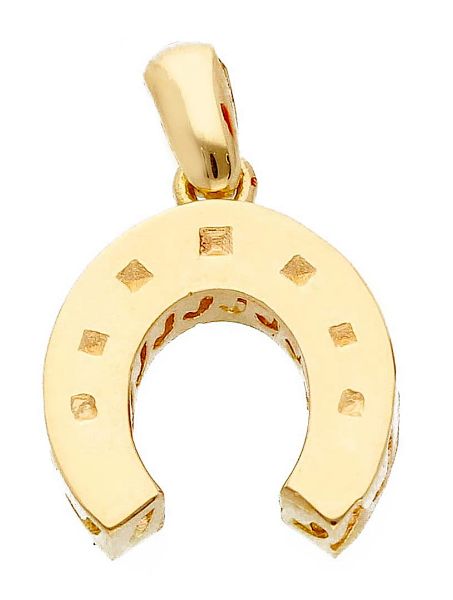 Picture of Solid 18k yellow / white gold Horseshoe Pendant