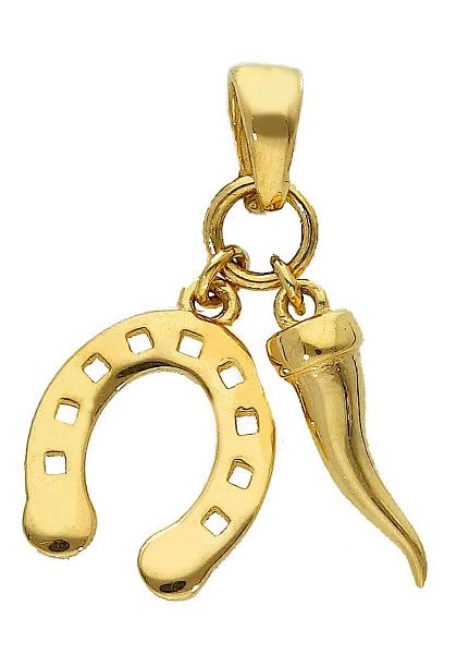 Picture of Solid 18k yellow gold Horseshoe Pendant