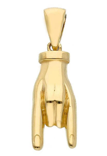 Immagine di Ciondolo Mano e Corna oro massiccio giallo 18k