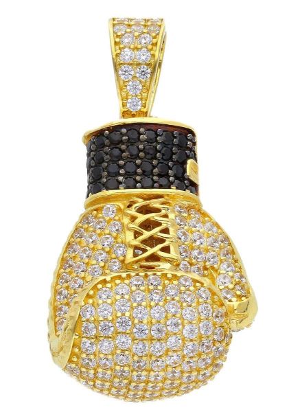 Immagine di Ciondolo Guantone Pugile oro giallo 18k e zirconi uomo