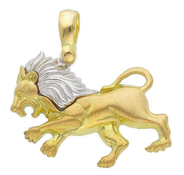 Picture of 18k bicolor gold Lion Pendant for men