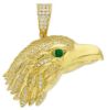Immagine di Ciondolo Testa d'Aquila oro giallo 18k zirconi uomo