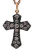 Imagen de Cruz de pavè de brillantes brown oro rosa 18k