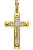 Imagen de Cruz de circones blancos oro amarillo 18k para hombre