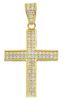 Imagen de Cruz de circones oro amarillo 18k para hombre