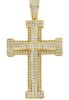Imagen de Cruz de circones oro amarillo 18k para hombre