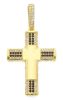 Imagen de Cruz oro amarillo 18k piedras blancas y negras para hombre