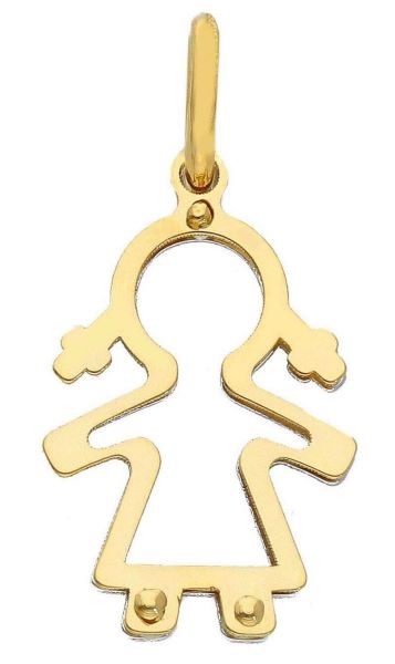 Immagine di Ciondolo Nascita Bimba oro bicolor 18k 
