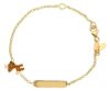 Imagen de Pulsera niña Bambi oro 18k esmalte | Tag personalizable | 12+2 cm