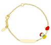 Picture of Enamel Snow White Bracelet for girls | 18k yellow gold | 14 cm