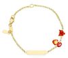 Imagen de Pulsera niña Caperucita Roja oro amarillo 18k esmalte | 14 cm