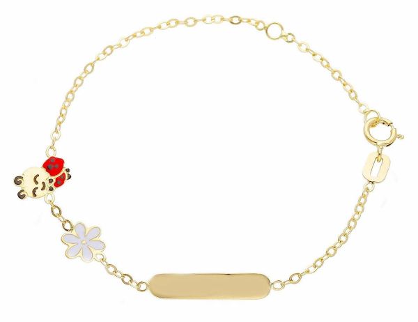 Immagine di Bracciale bimba Coccinella oro giallo 18k e smalto | 14 cm 