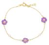 Immagine di Bracciale bimba Fiore oro giallo 18k smalto e perla | 15+2 cm 