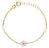 Immagine di Bracciale bimba Margherita oro giallo 18k smalto e perle | 16 cm 