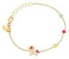 Imagen de Pulsera niña Unicornio oro amarillo 18k y esmalte | 12+2 cm