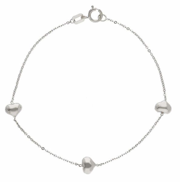 Immagine di Bracciale 3 Cuori oro bianco 18k | 16 cm 