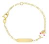 Imagen de Pulsera Angelito oro 18k esmalte | Tag personalizable | 12+2 cm