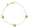 Imagen de Pulsera Abeja oro amarillo 18k y esmalte | 12+2 cm