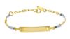 Imagen de Pulsera de oro bicolor 9k | Tag personalizable | 14 cm