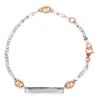 Imagen de Pulsera de oro bicolor 18k | Tag personalizado | 15 cm
