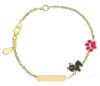 Picture of Enamel Dog & Paw Bracelet | 18k gold | Custom Tag | 14 cm