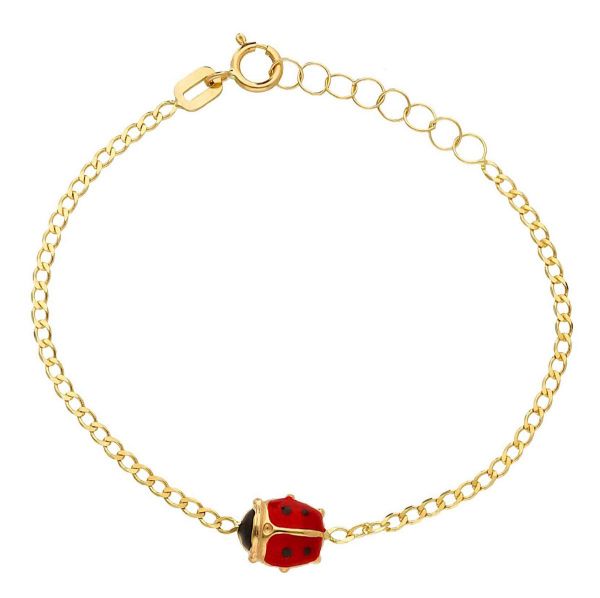 Immagine di Bracciale Coccinella oro giallo 18k e smalto | 14,5 cm 