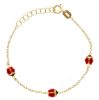 Imagen de Pulsera Mariquita oro amarillo 18k y esmalte | 14,5 cm