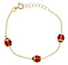 Imagen de Pulsera Mariquita oro amarillo 18k y esmalte | 14,5 cm