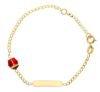 Imagen de Pulsera Mariquita oro 18k esmalte | Tag personalizado | 14,5 cm