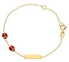Imagen de Pulsera Mariquita oro 18k esmalte | Tag personalizado | 14,5 cm