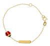 Imagen de Pulsera Mariquita oro 18k esmalte | Tag personalizado | 14,5 cm