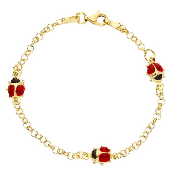 Picture of Enamel large Ladybugs Bracelet | 18k gold | 15,5 cm