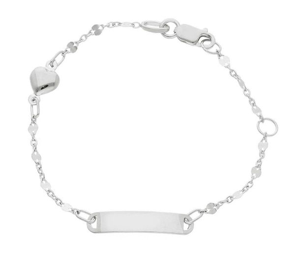Picture of 18k white gold Heart Bracelet | 14 cm