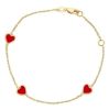 Imagen de Pulsera Corazón oro amarillo 18k y esmalte | 14+2 cm