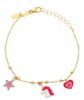 Imagen de Pulsera Corazón oro amarillo 18k y esmalte | 16 cm