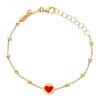 Imagen de Pulsera Corazón oro amarillo 18k y esmalte | 16 cm