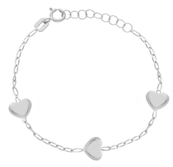 Immagine di Bracciale Cuori oro bianco 18k | 14,5 cm 