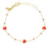 Imagen de Pulsera Corazones oro amarillo 18k y esmalte | 12+2 cm