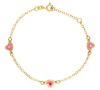 Imagen de Pulsera Corazones oro amarillo 18k y esmalte | 14+2 cm