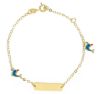 Imagen de Pulsera Delfines oro 9k esmalte | Tag personalizable | 14+2 cm