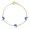 Imagen de Pulsera Delfines oro amarillo 18k y esmalte | 12+2 cm