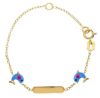 Imagen de Pulsera Delfines oro 18k esmalte | Tag personalizable | 16 cm
