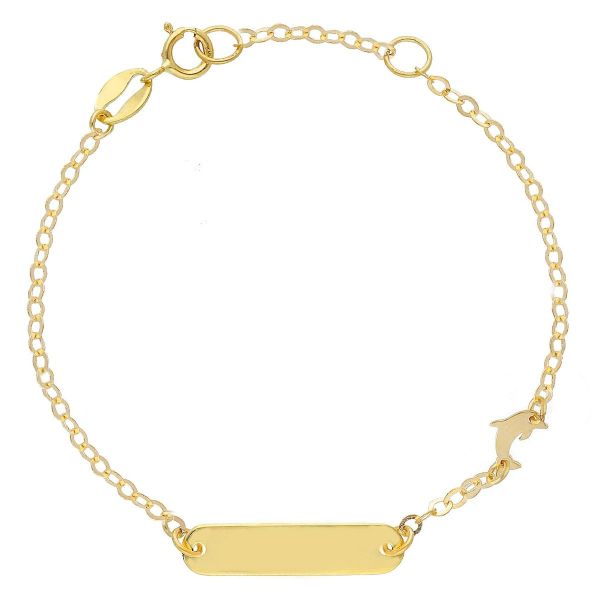 Imagen de Pulsera Delfín oro amarillo 18k | Tag personalizado
