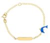 Imagen de Pulsera Delfín oro 18k esmalte | Tag personalizable | 16 cm
