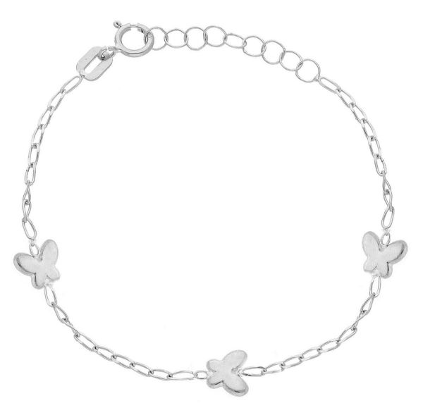 Imagen de Pulsera Mariposa oro blanco 18k | 14,5 cm