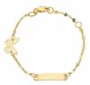Immagine di Bracciale Farfalla oro giallo 18k | Tag personalizzato | 14 cm 