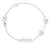 Imagen de Pulsera Mariposas oro blanco 18k | Placa personalizada | 14,5 cm