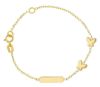 Picture of 18k yellow gold Butterflies Bracelet | Custom Tag | 14,5 cm